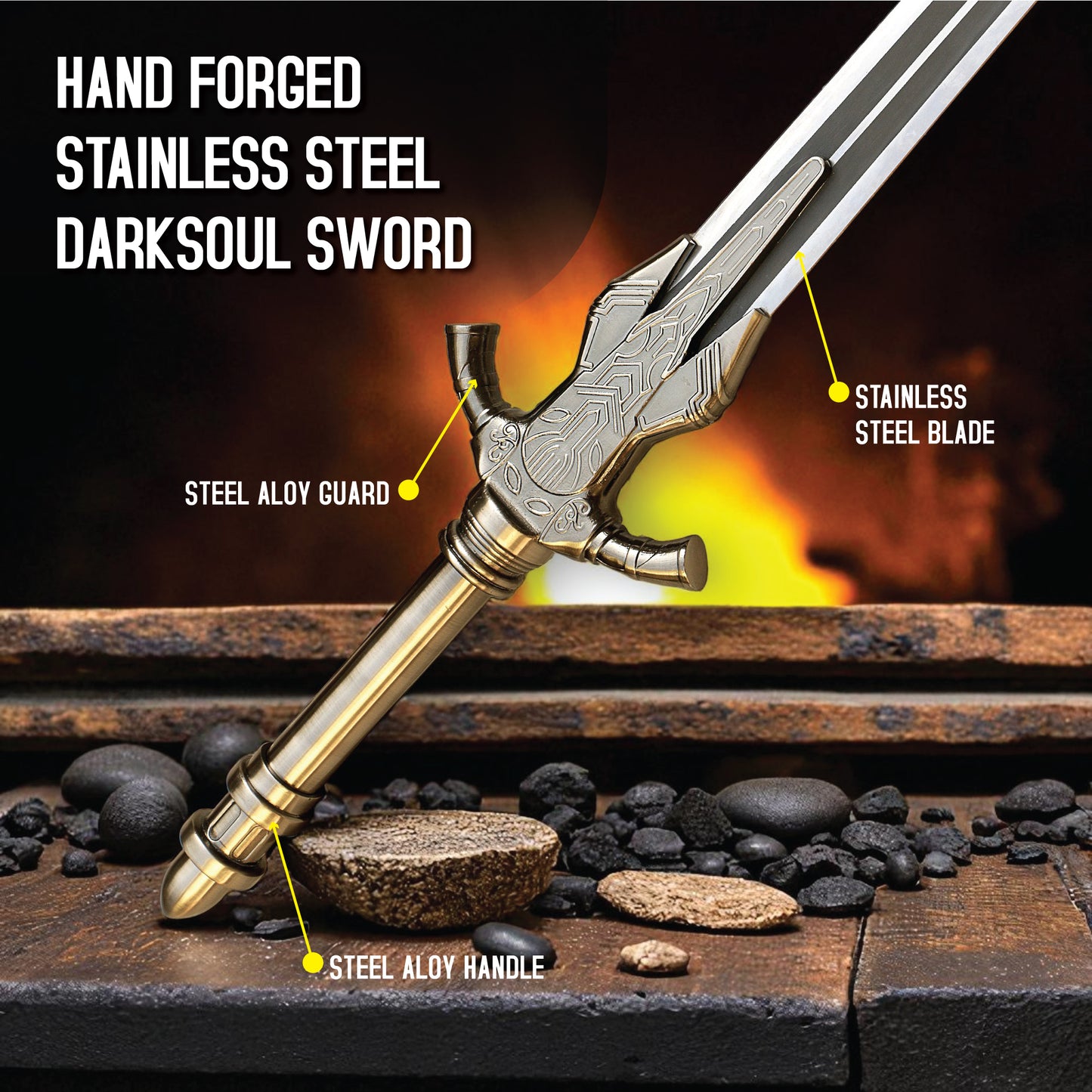 Hand-Forged Stainless Steel Darksoul Sword