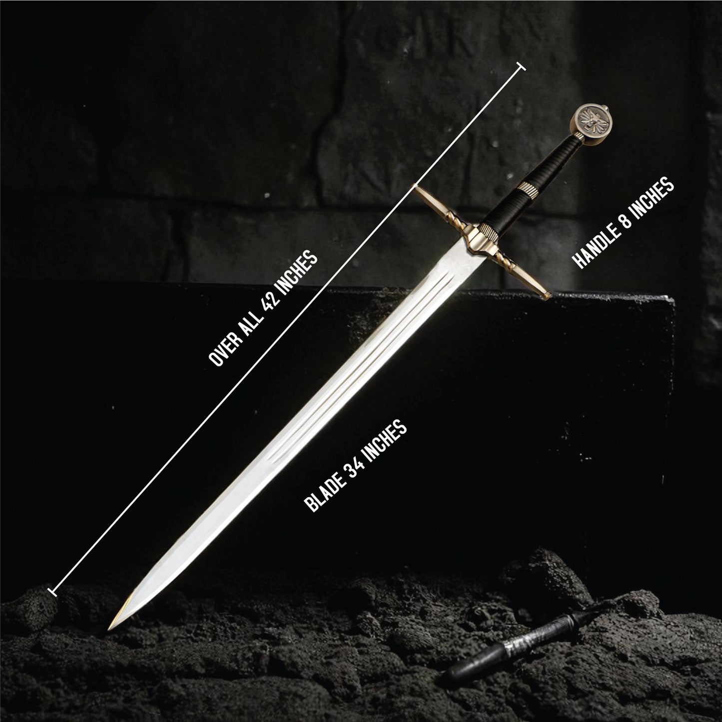 Hand-Forged Stainless Steel Witcher wolf Sword