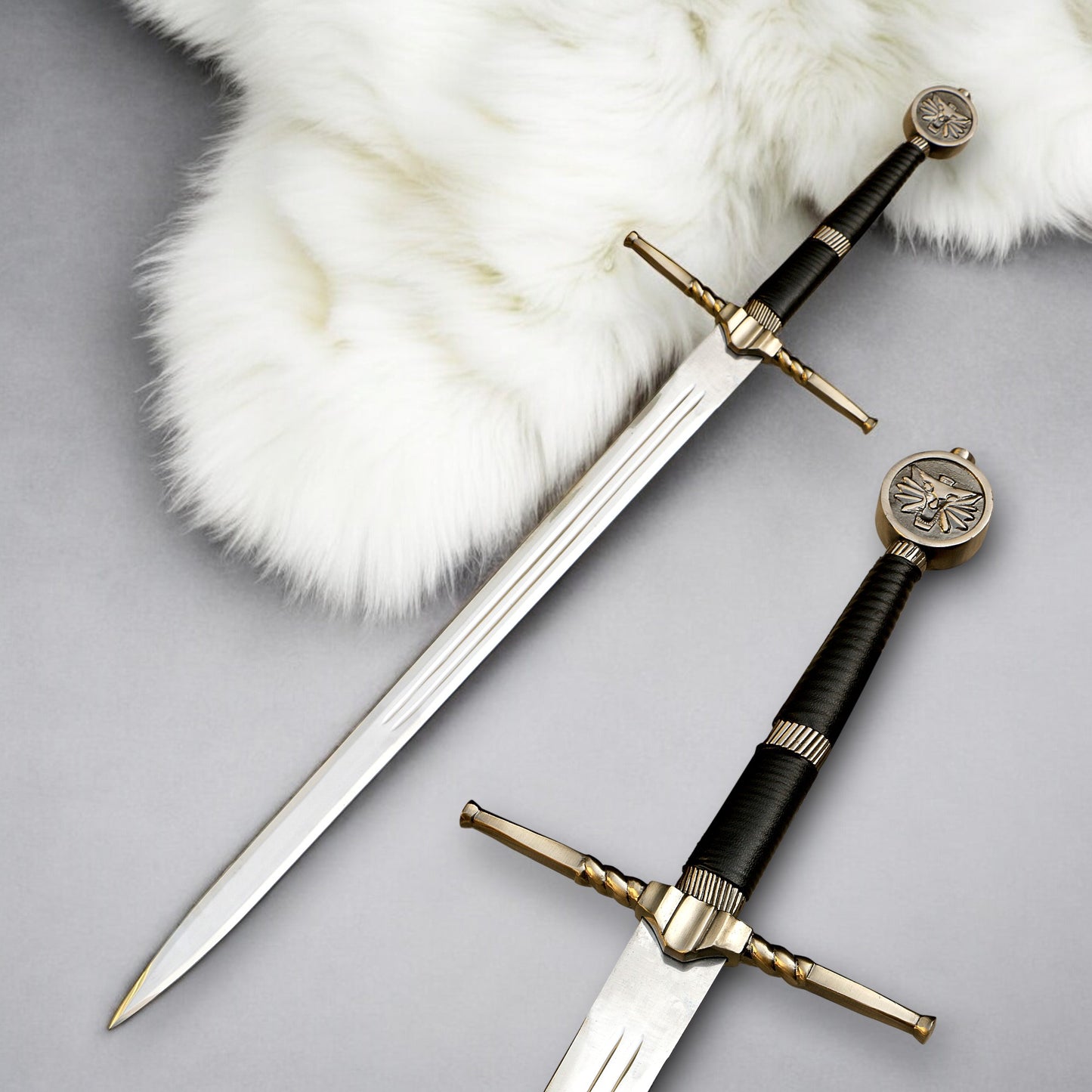 Hand-Forged Stainless Steel Witcher wolf Sword