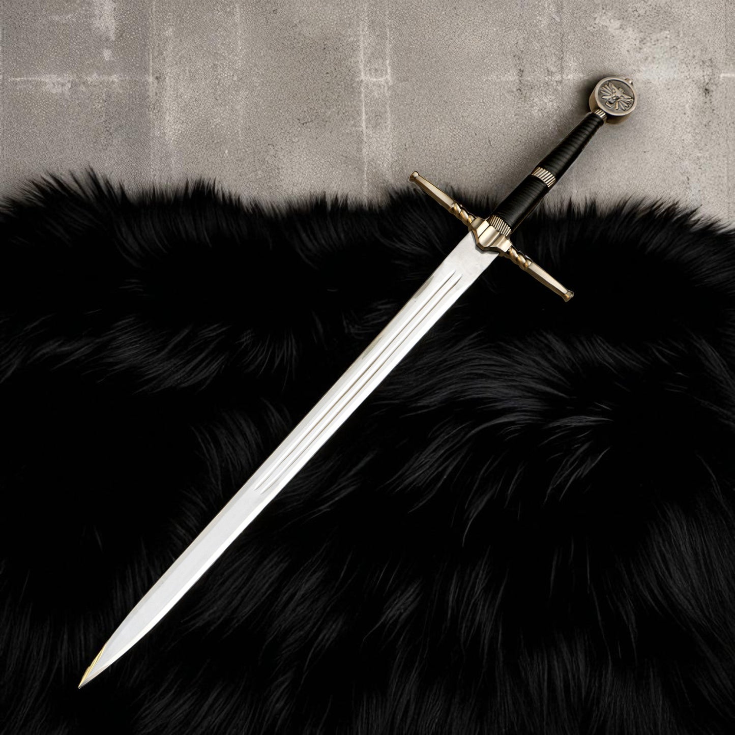 Hand-Forged Stainless Steel Witcher wolf Sword