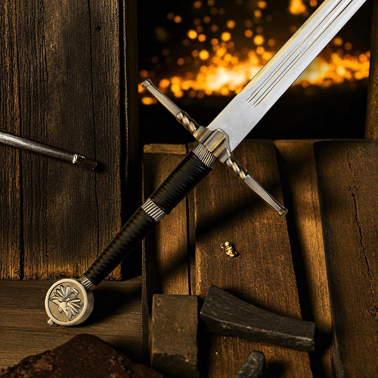 Hand-Forged Stainless Steel Witcher wolf Sword